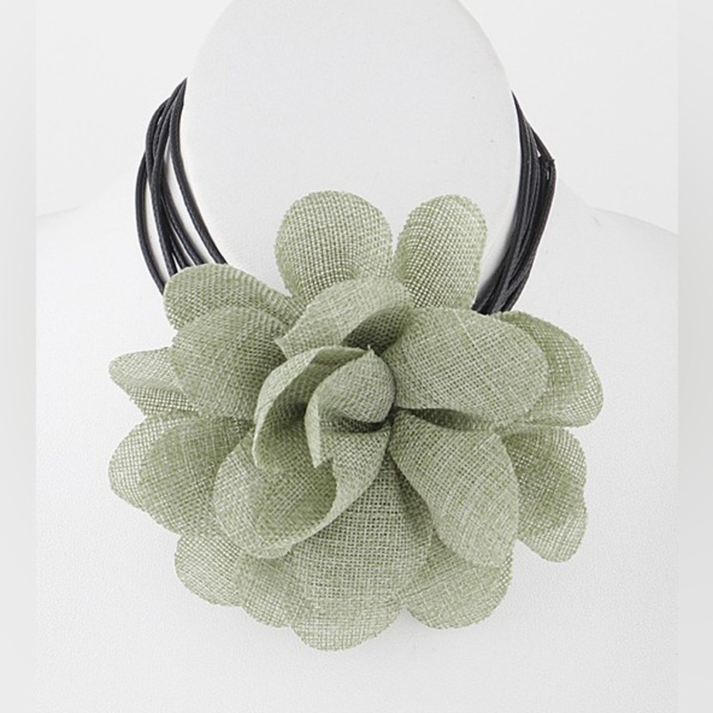 19J. Weaved Flower Choker Necklace